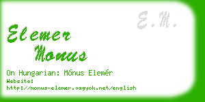 elemer monus business card