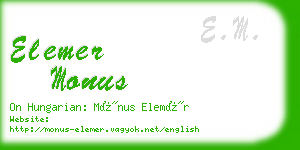 elemer monus business card